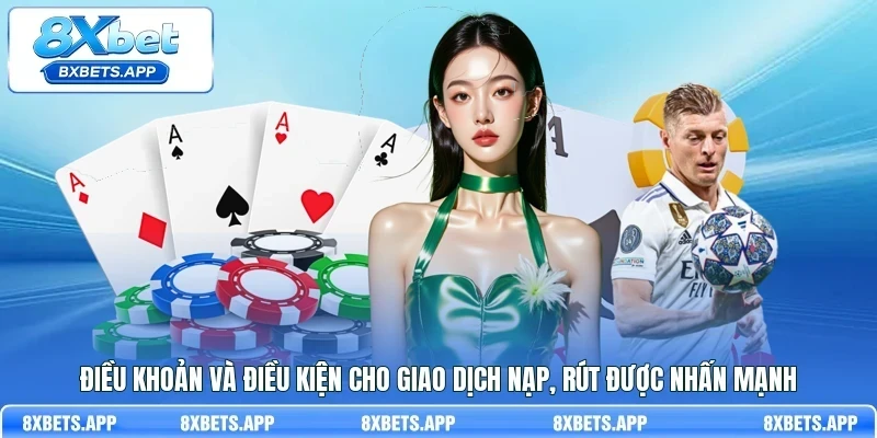 Điều khoản và điều kiện cho giao dịch nạp, rút được nhấn mạnh